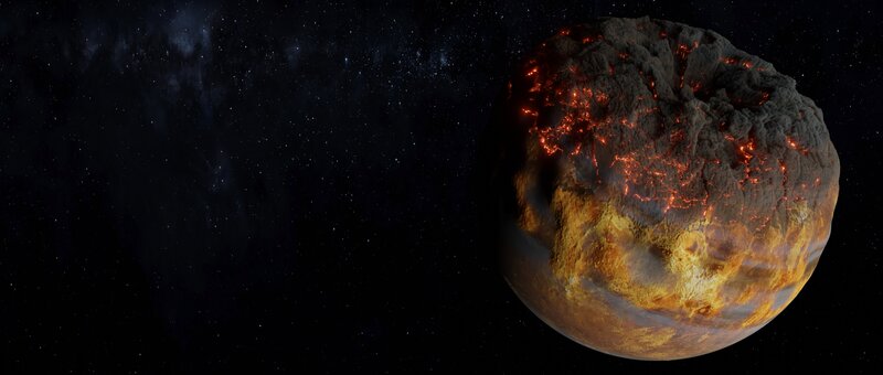 Volcanic Planet Surface — Black