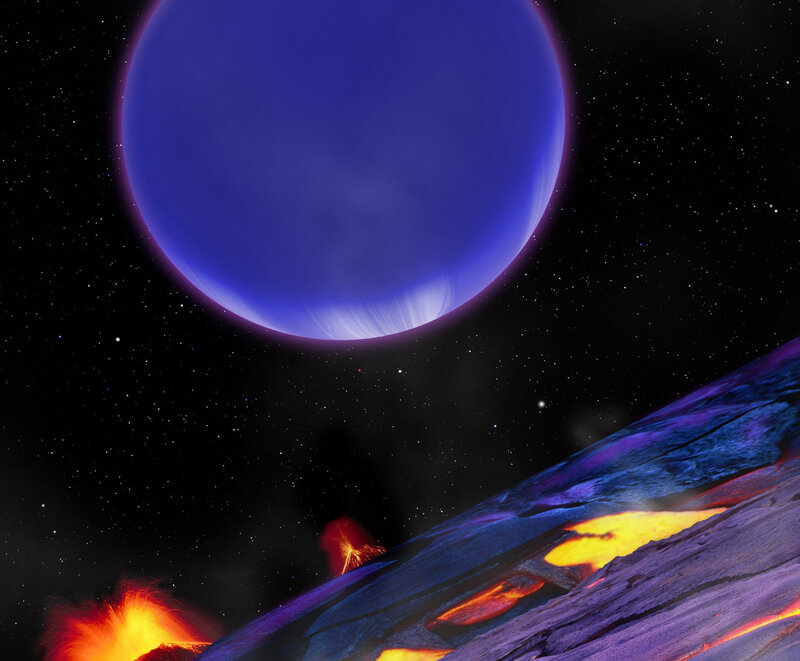 Volcanic Planet Surface — Blue