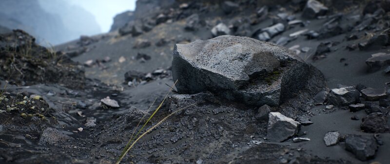 Volcanic Rock on Black Sand