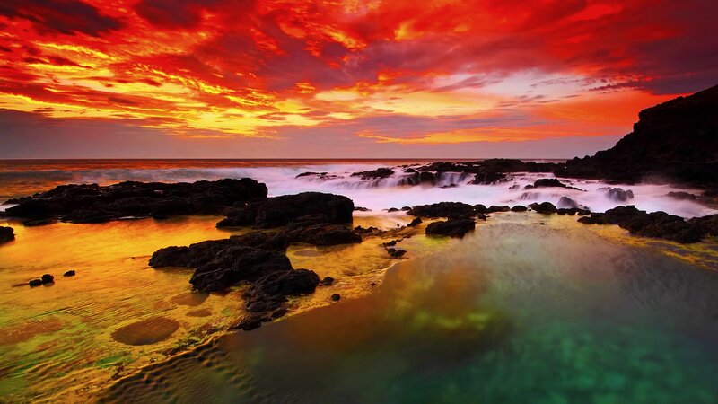 Volcanic Rocks at Sunset
