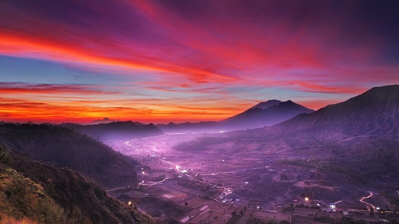 Volcanic Valley at Dusk