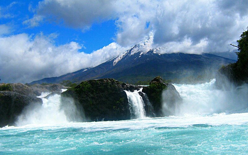 Volcanic Waterfall Landscape