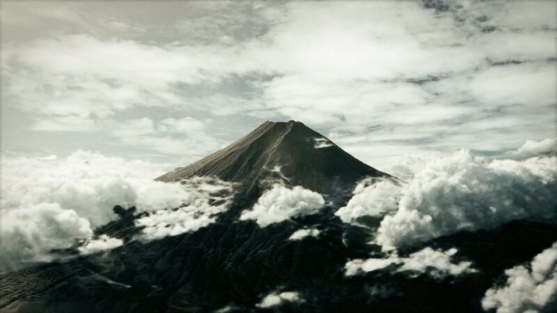 Volcano Above Clouds — Gray