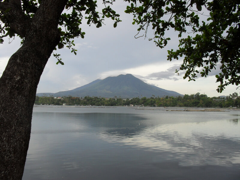 Volcano Across Lake — Green
