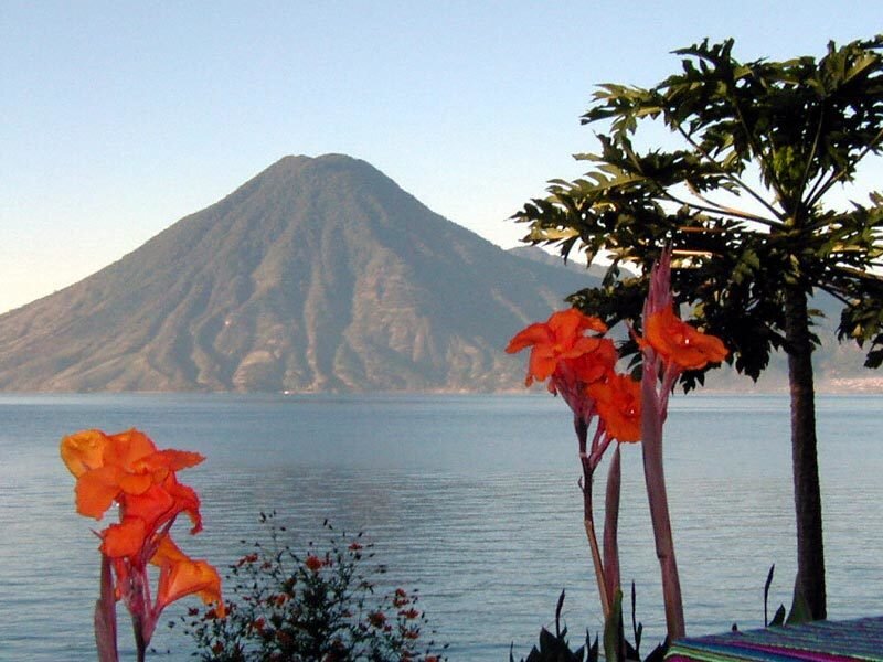 Volcano Across Lake