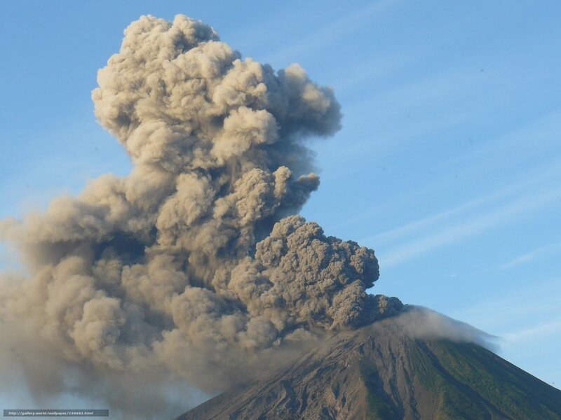 Volcano Erupting Ash