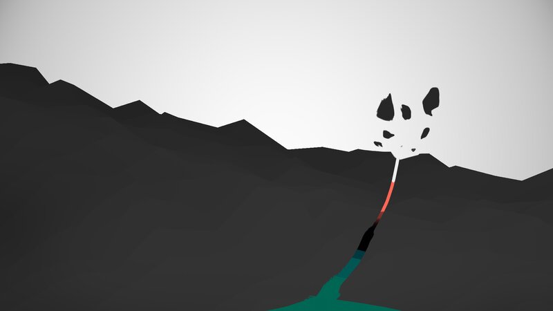 Volcano Erupting — Black, Dramatic, Minimalist