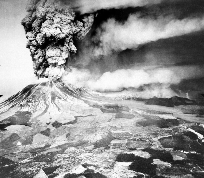 Volcano Erupting — Black, Dramatic, Photograph, Ash Cloud, Mountain, Lava Flow