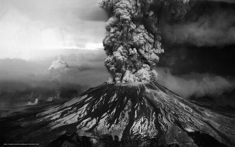 Volcano Erupting — Black, Dramatic, Photograph, Ash Cloud