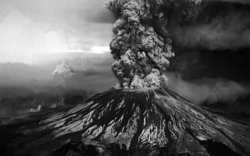 Volcano Erupting — Black, Dramatic