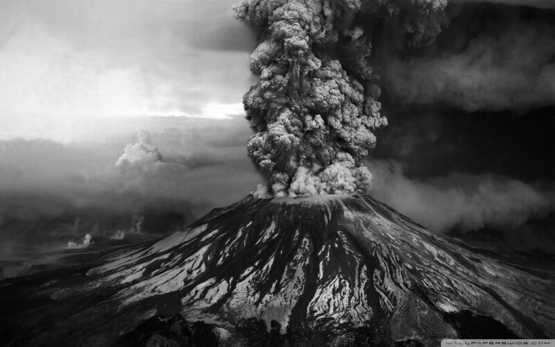 Volcano Erupting — Black
