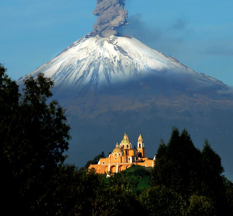 Volcano Erupting — Blue, Dramatic, Afternoon, Photograph