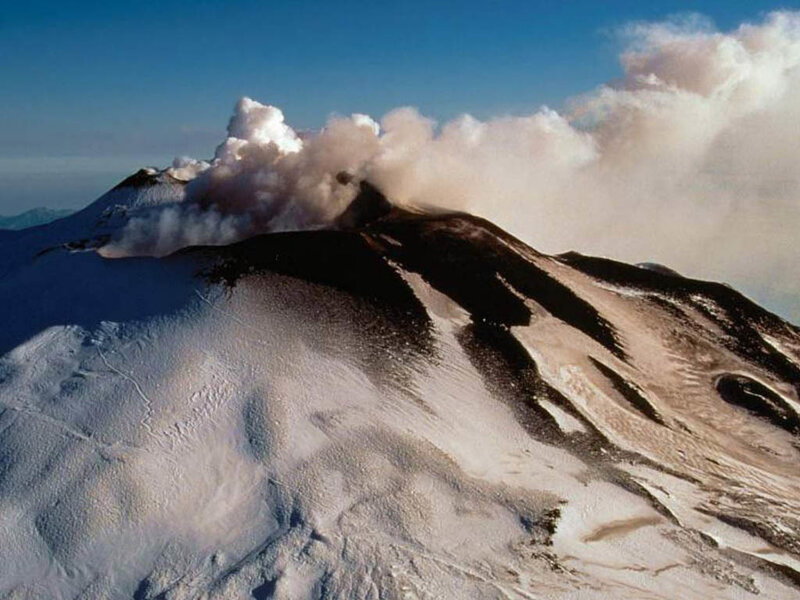 Volcano Erupting — Blue