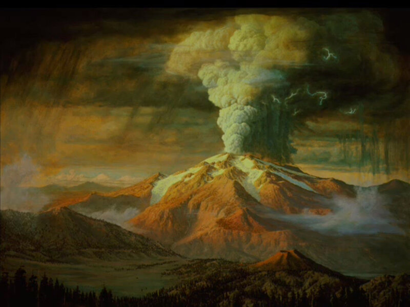 Volcano Erupting — Brown