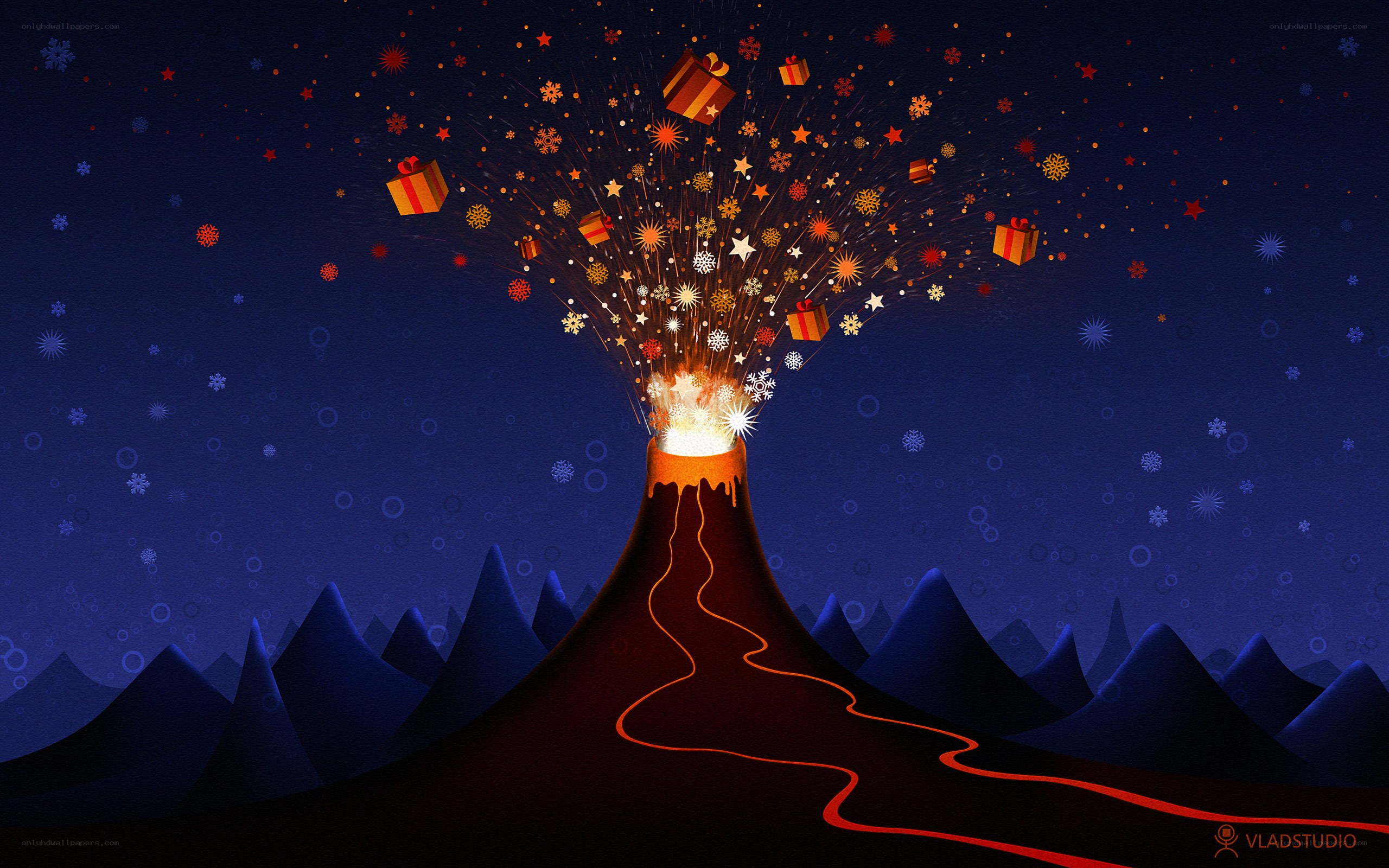 Volcano erupting gifts