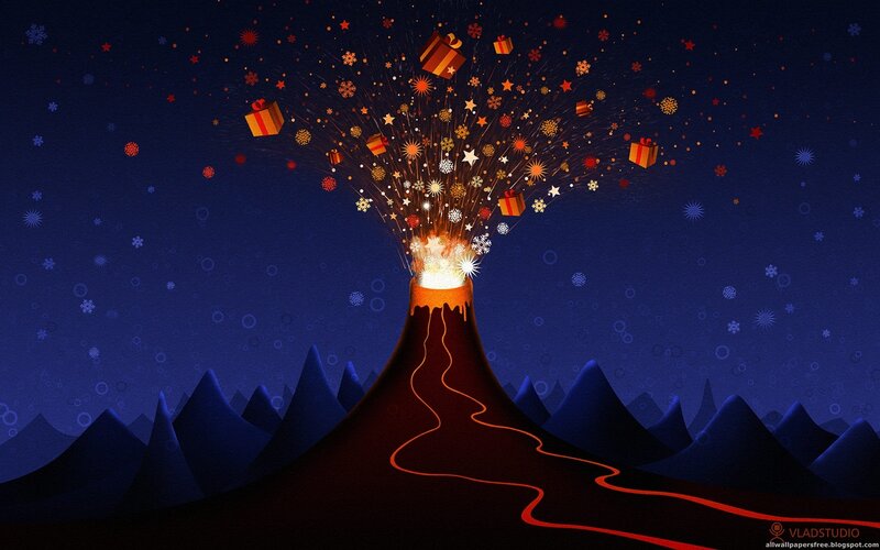Volcano erupting gifts