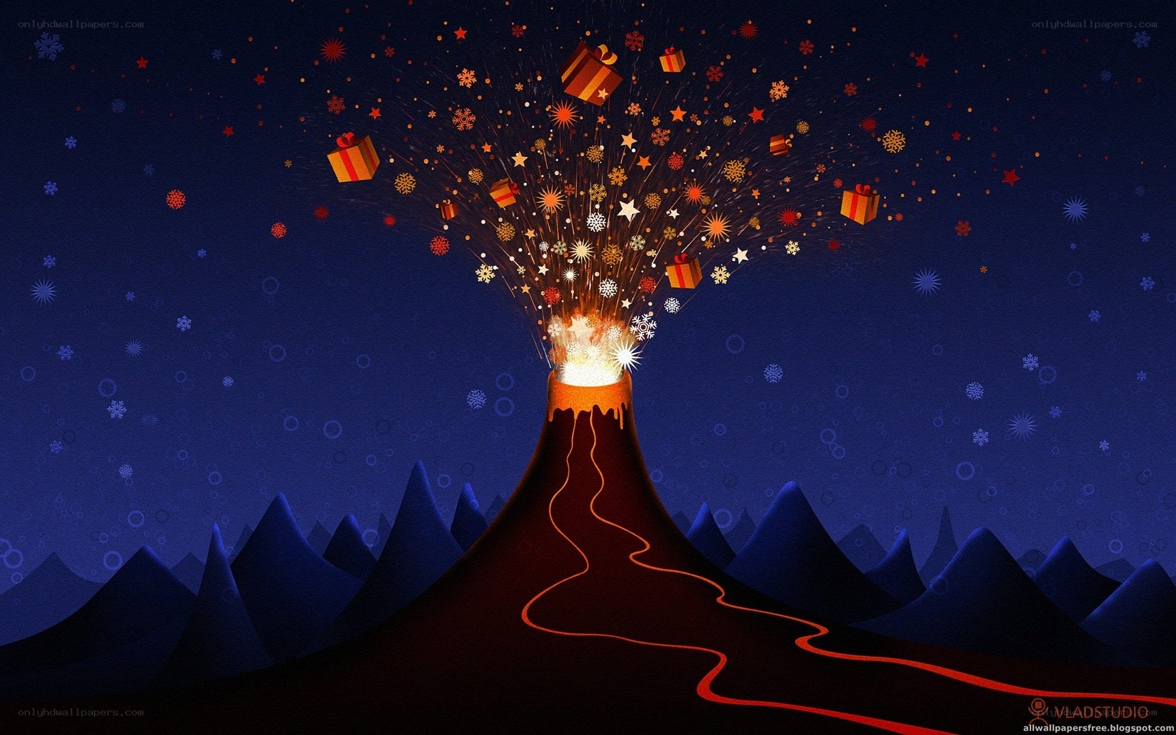 Volcano erupting gifts
