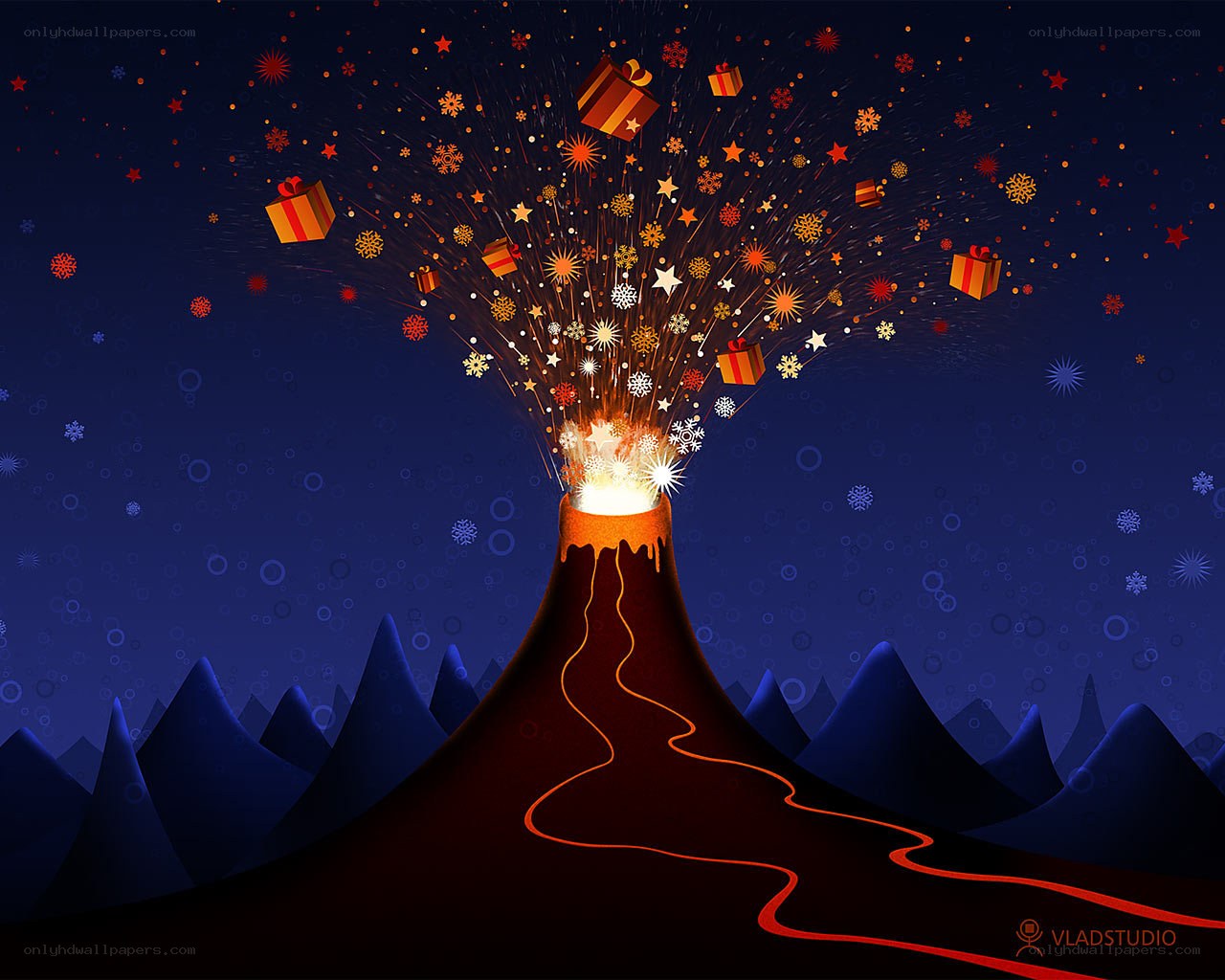 Volcano erupting gifts