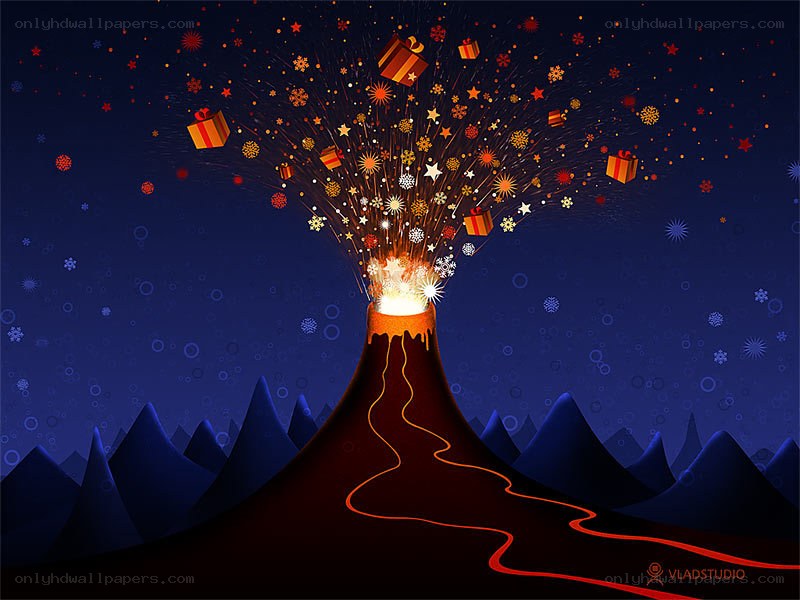 Volcano erupting gifts