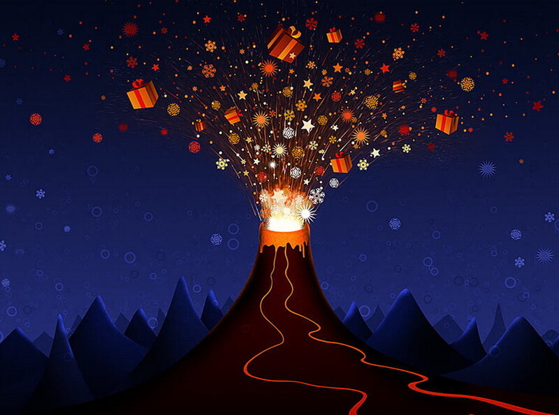 Volcano Erupting Gifts — Blue