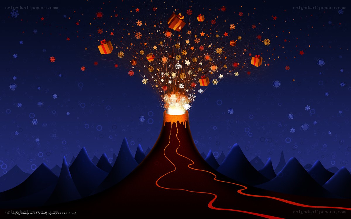 Volcano erupting gifts