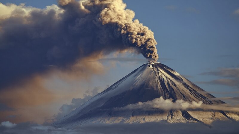 Volcano Erupting — Gray, Dramatic