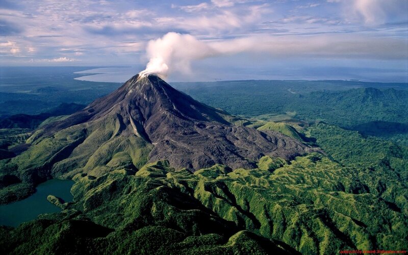 Volcano Erupting — Green, Dramatic