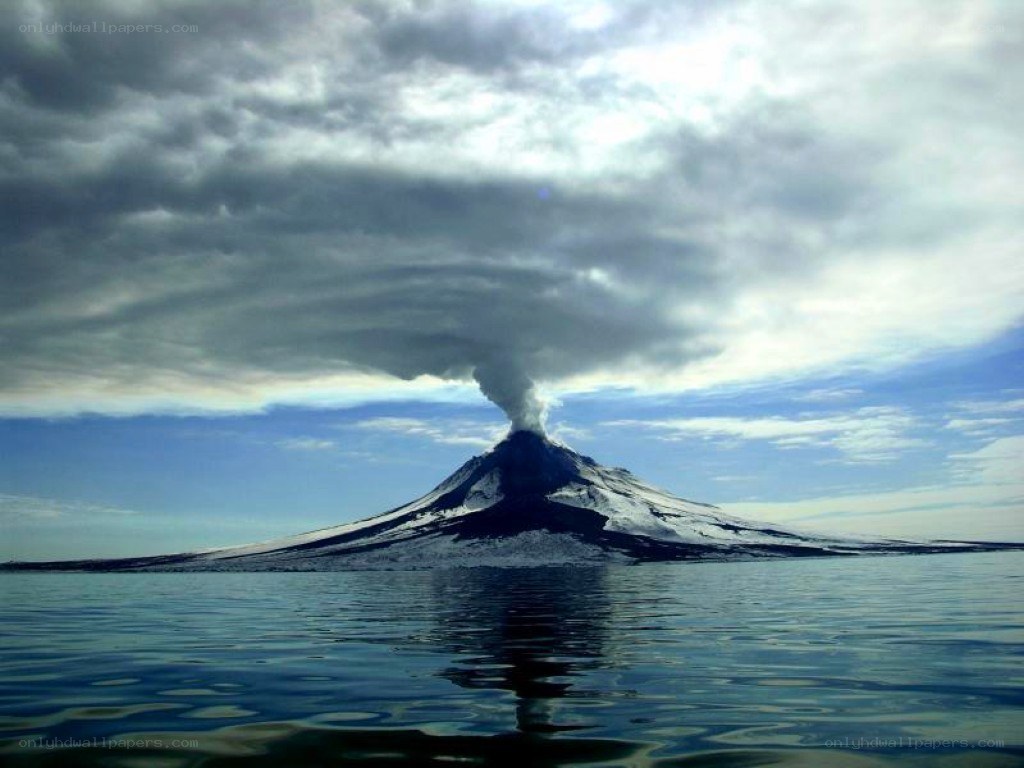 volcano erupting in the sea