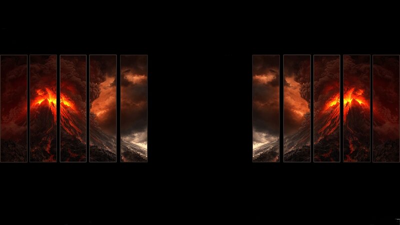 Volcano eruption artwork