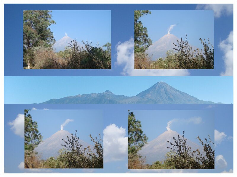 Volcano eruption collage