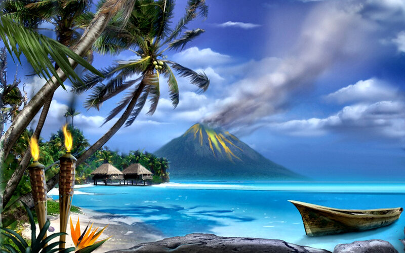 Volcano Island Beach