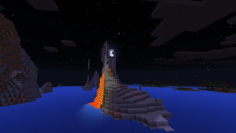 Volcano Island in Water