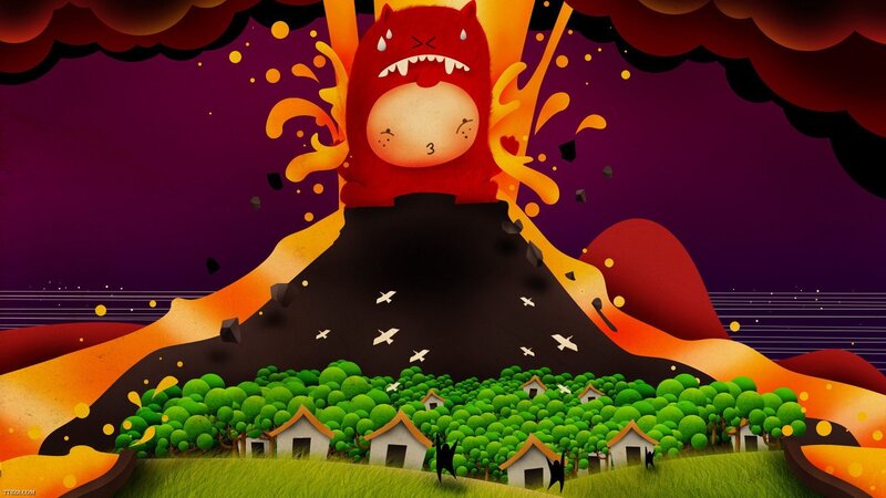 Volcano monster erupts