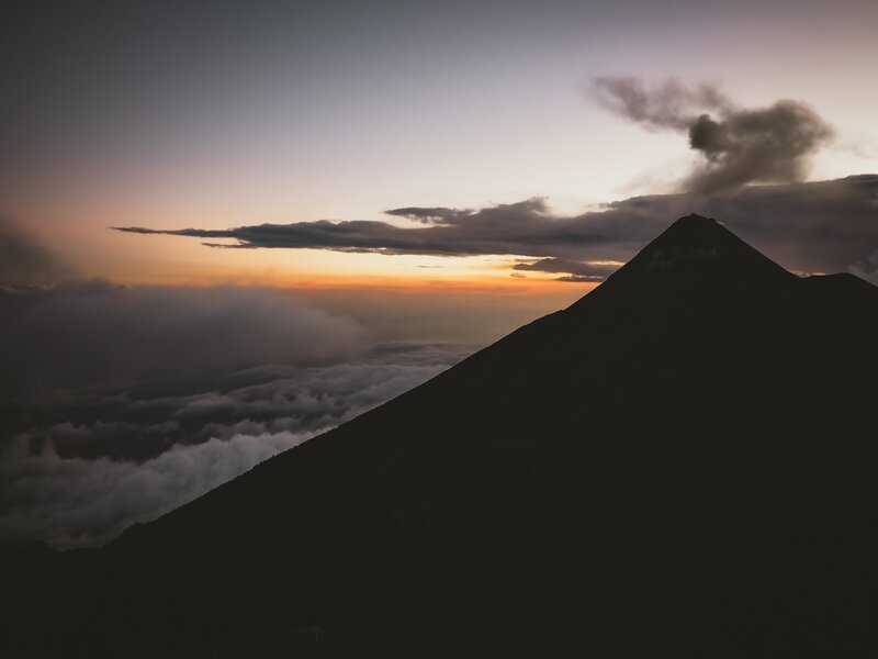 Volcano peak at sunrise
