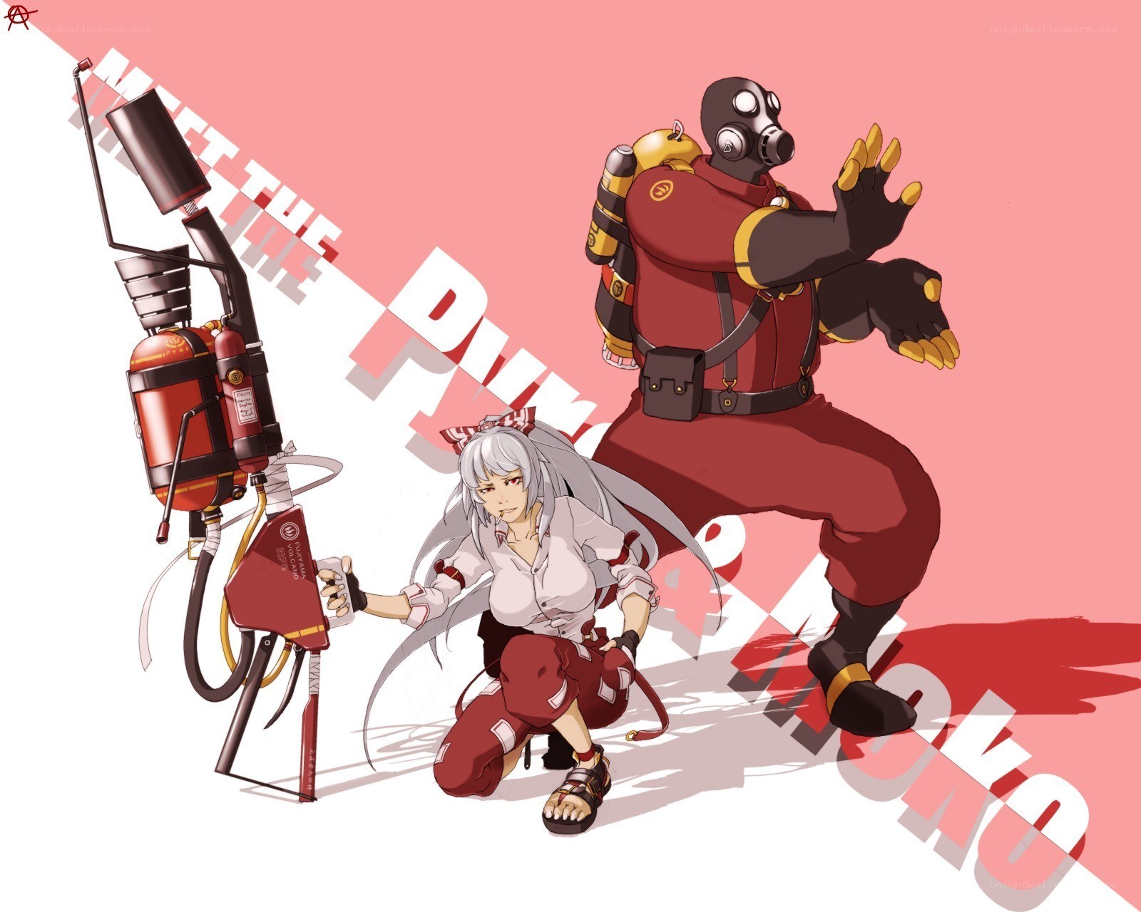 Volcano-themed characters artwork