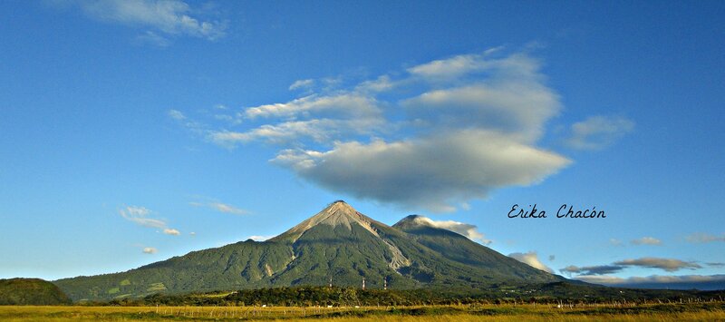 Volcano under Blue Sky