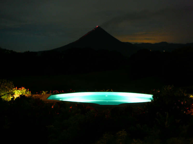 Volcano view at night