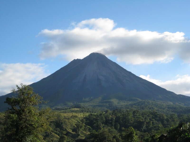 Volcano with Forest — Blue