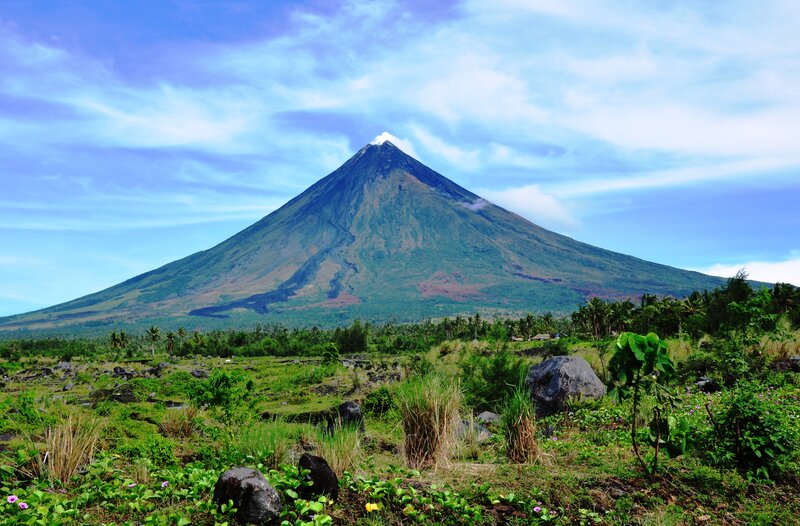 Volcano with Green Slopes — Serene