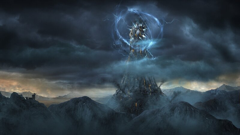 Volcano with Lightning