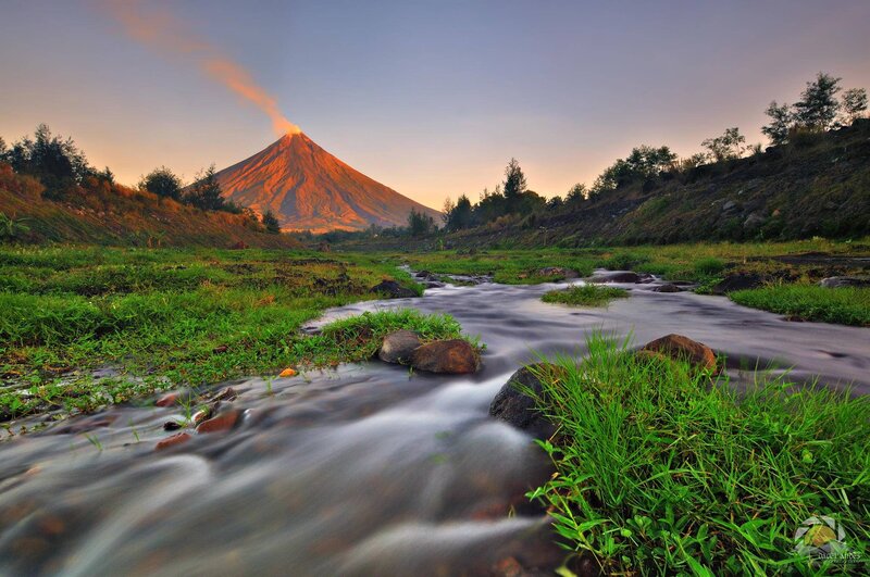 Volcano with Stream