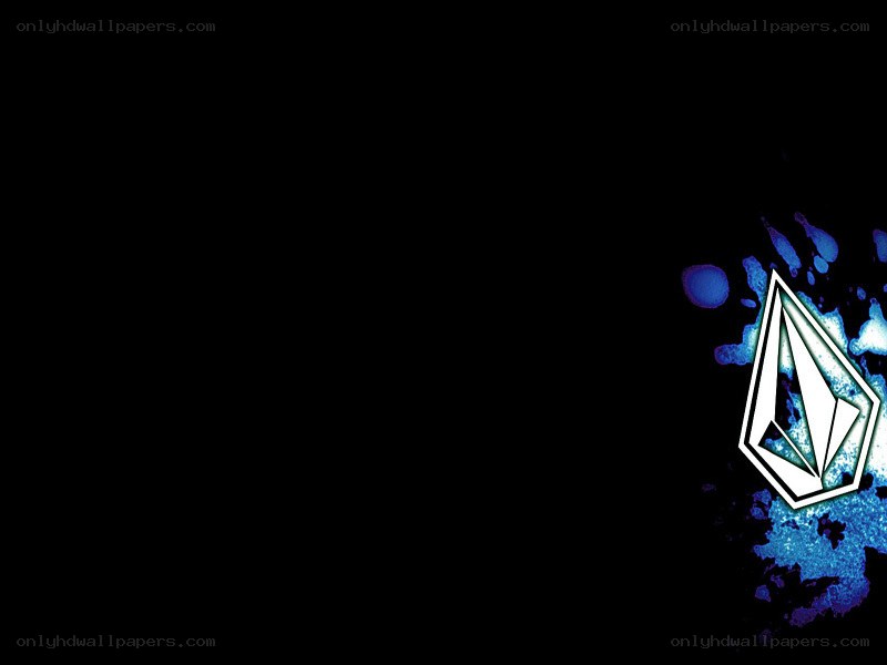 Volcom logo with blue splatter