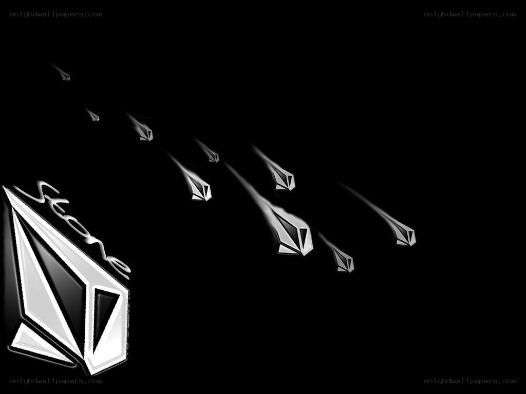 Volcom logo with falling stones