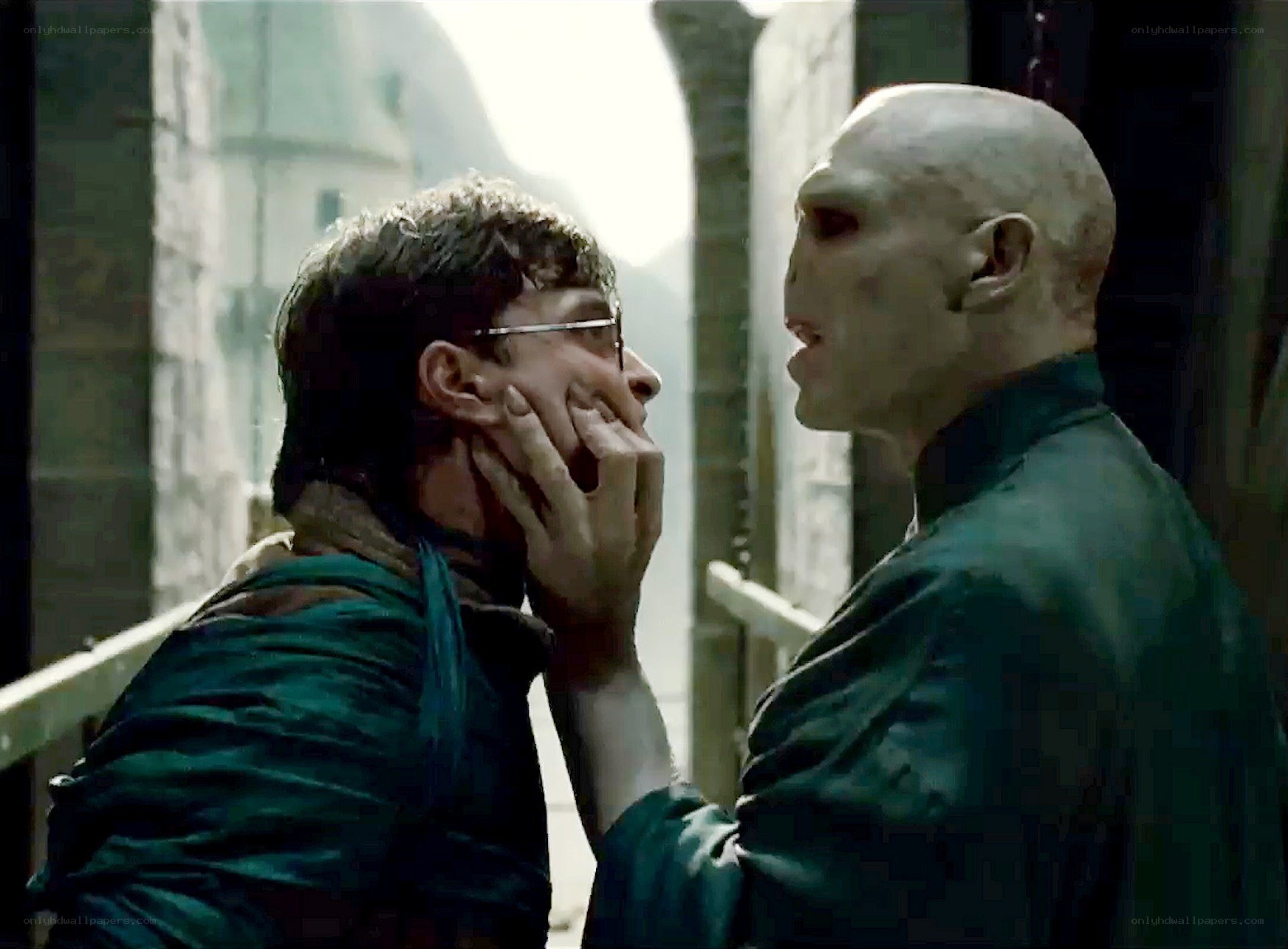 Voldemort confronts Harry Potter