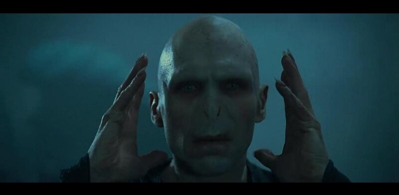 Voldemort with hands raised