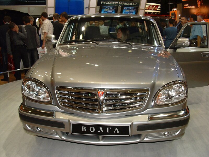 Volga car at auto show
