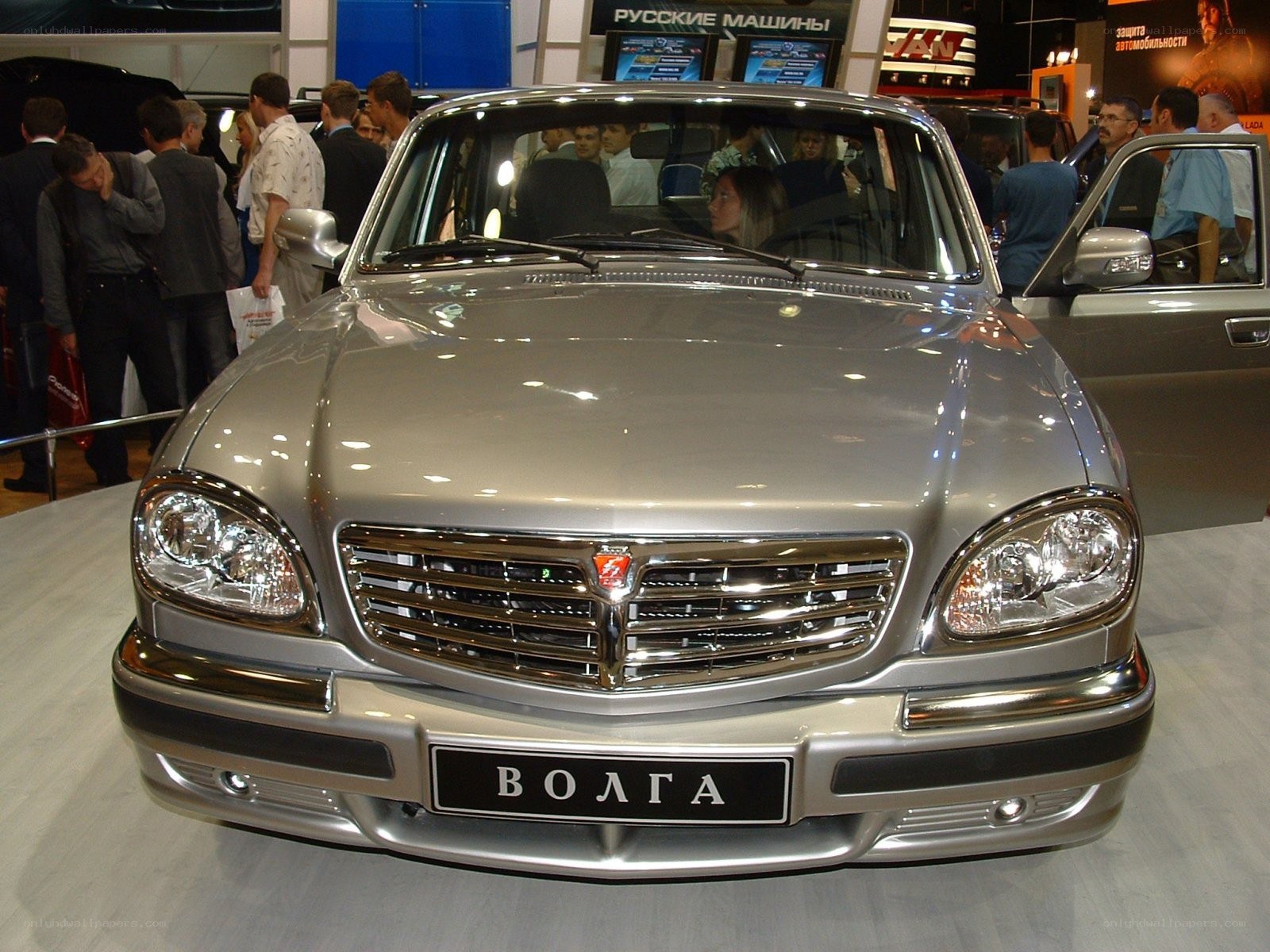 Volga car at auto show