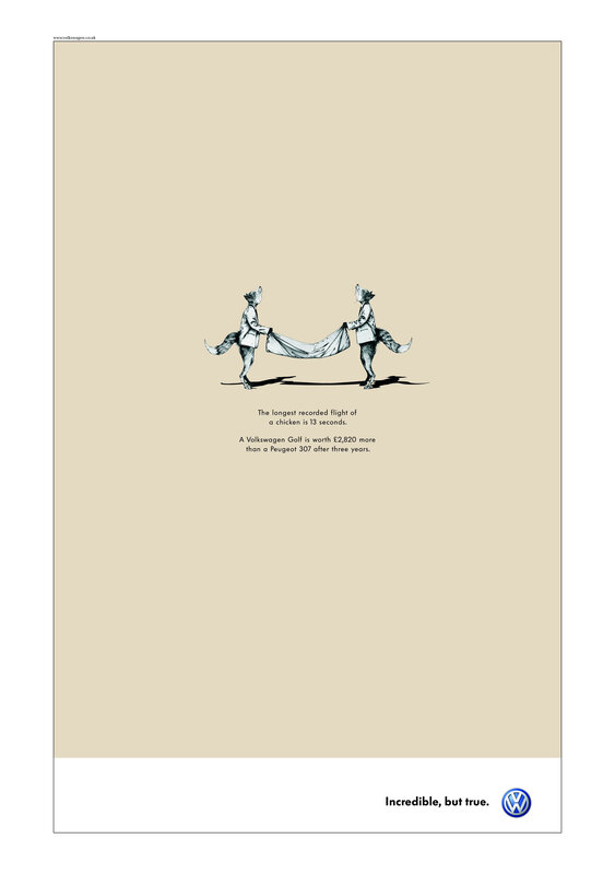 Volkswagen ad with foxes