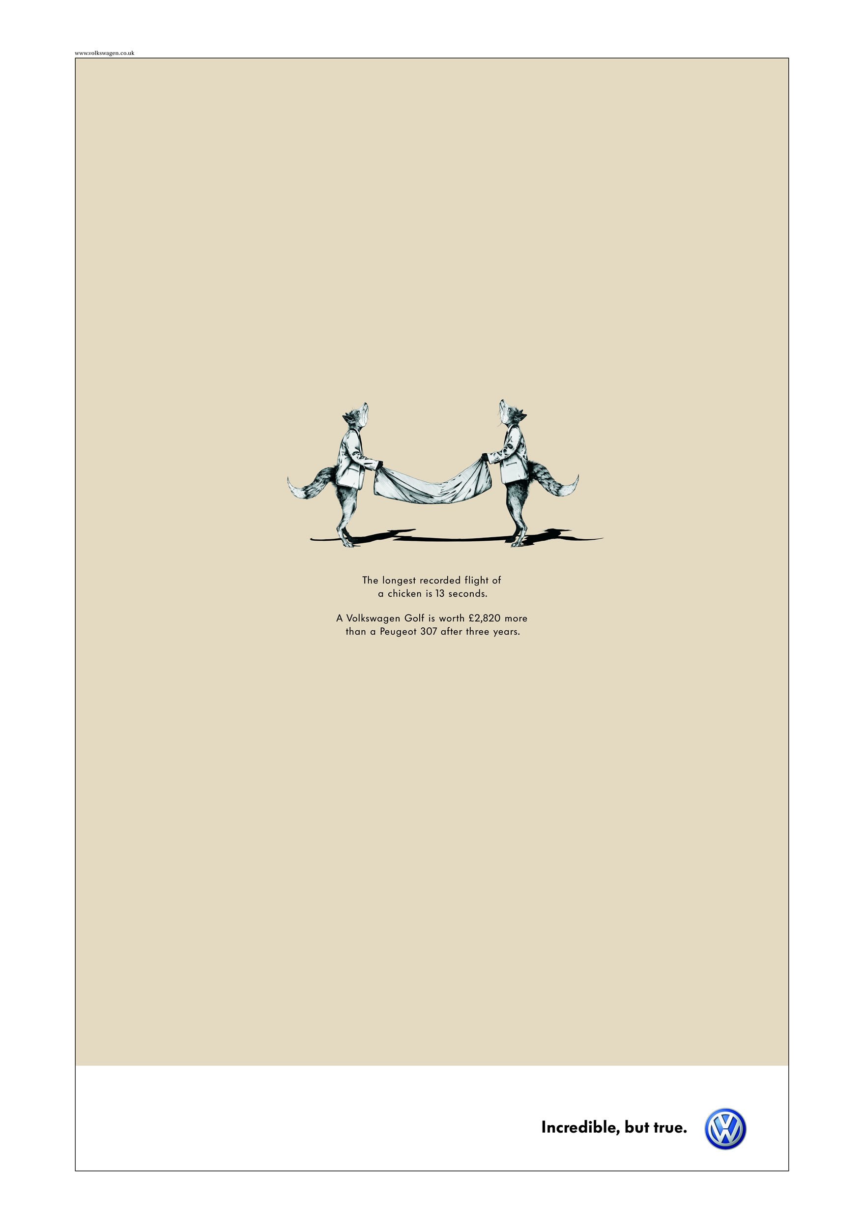 Volkswagen ad with foxes