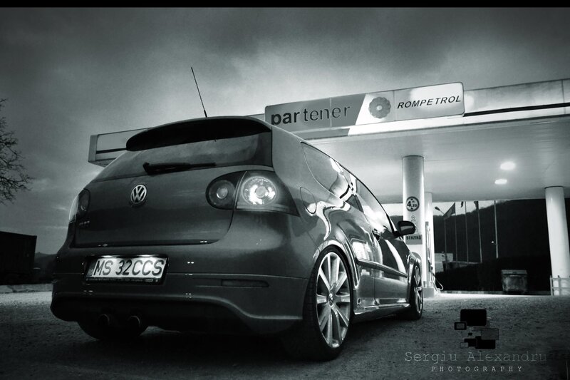 Volkswagen at a gas station